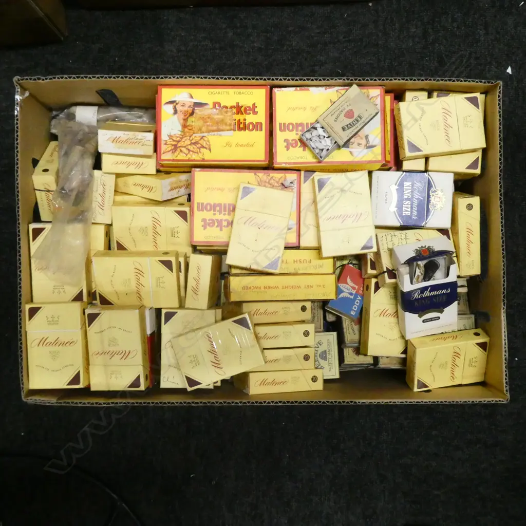 BIG BOX LOT FULL OF OLD CIGARETTE & MATCHBOXES FULL OF SHELLS  Image 1++