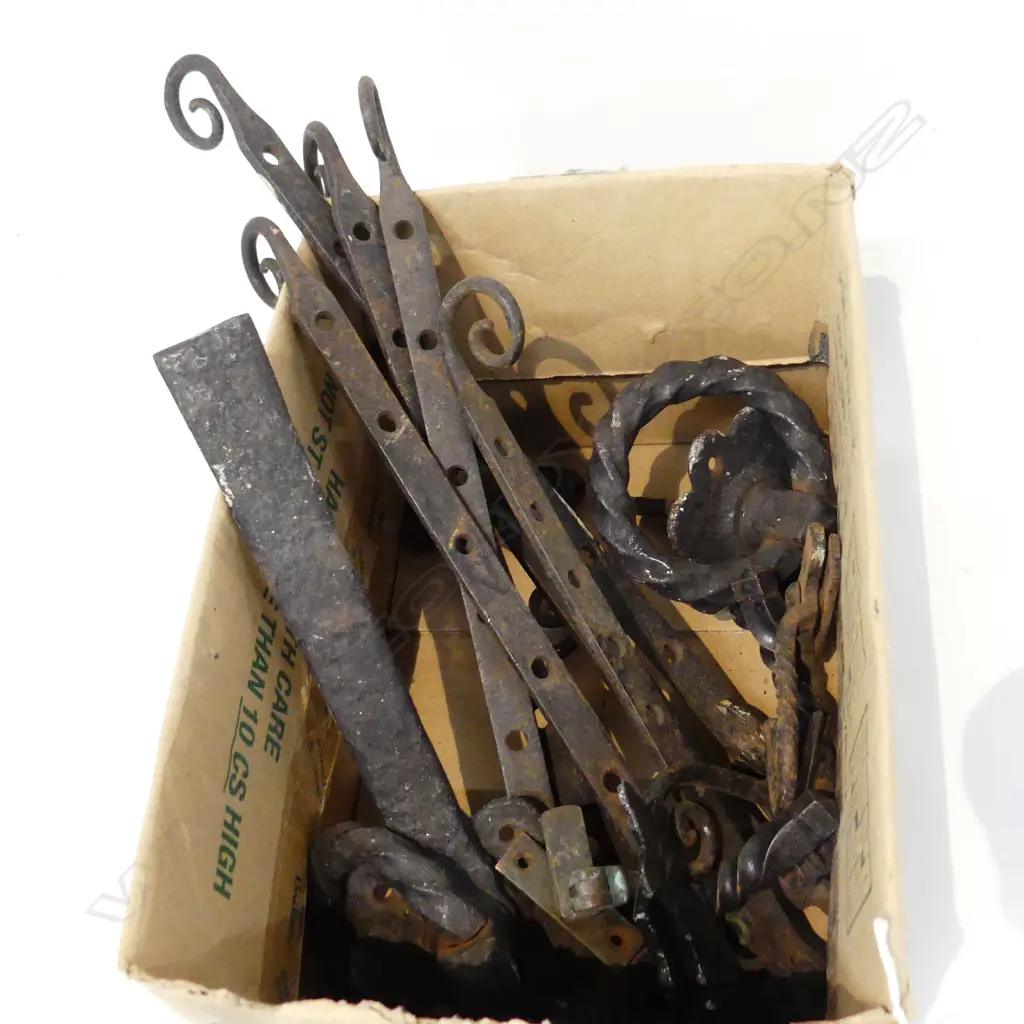 BOX LOT HARDWARE; FORGED IRON ETC Image 1++