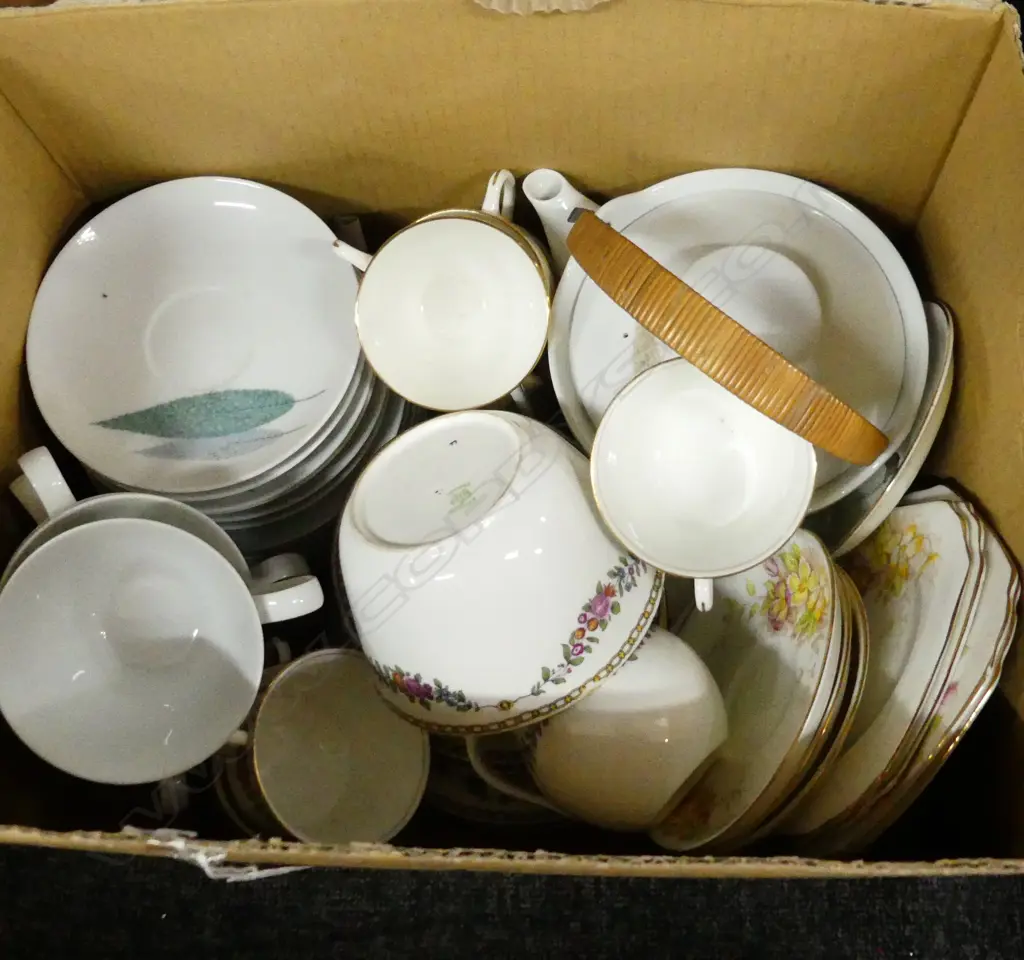 BOX LOT PART TEASETS AYNSLEY NORITAKE ETC. Image 1++