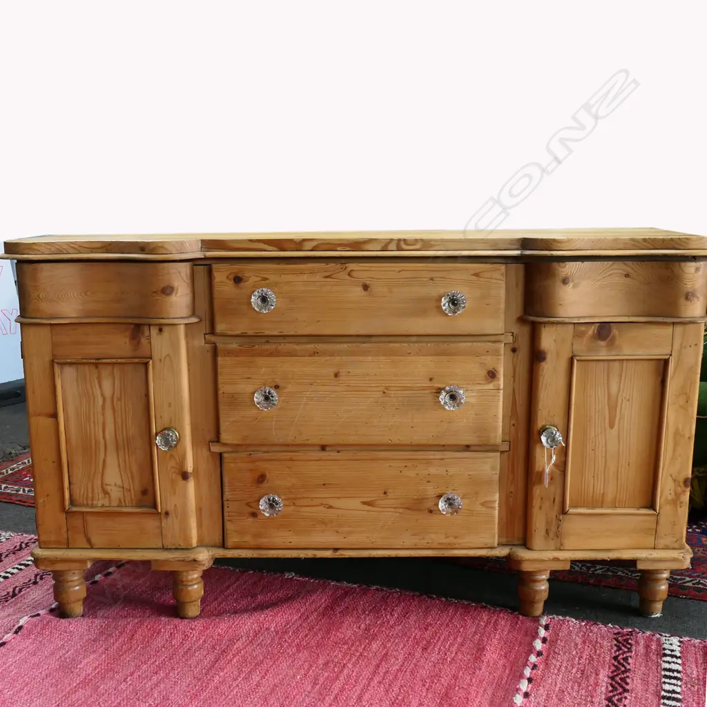 VICT PINE DRESSER BASE W GLASS KNOBS 1450mm x 500mm x 830mm Image 1++