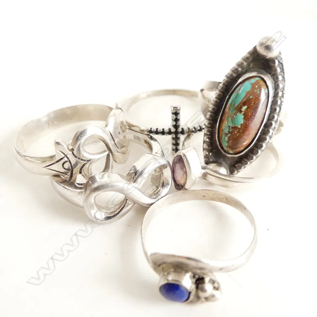 6 STG SILVER RINGS 16 GRAMS Image 1++