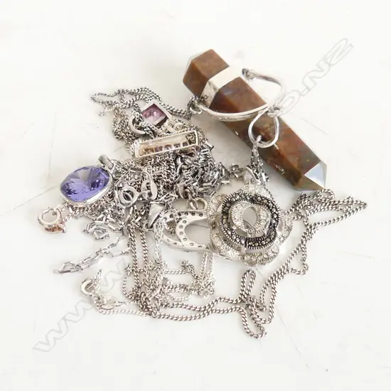 6 STG PENDANT NECKLACES 42 GRAMS