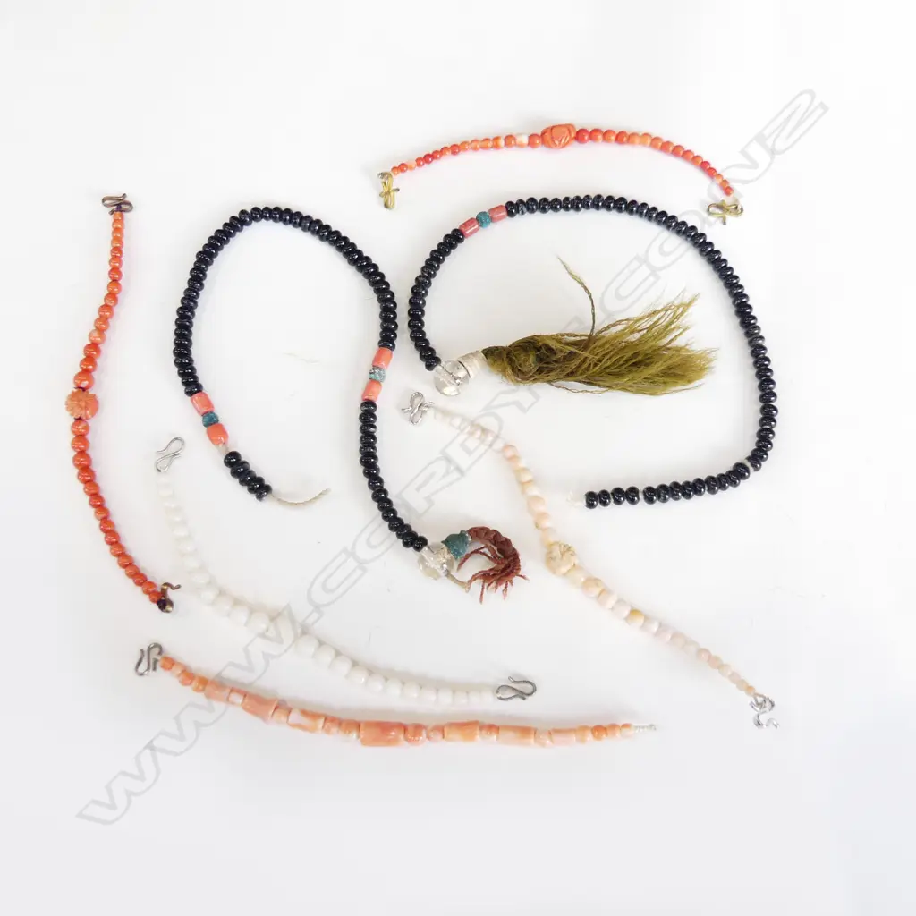 7 VINTAGE RED CORAL ETC BRACELETS some fittings required Image 1++