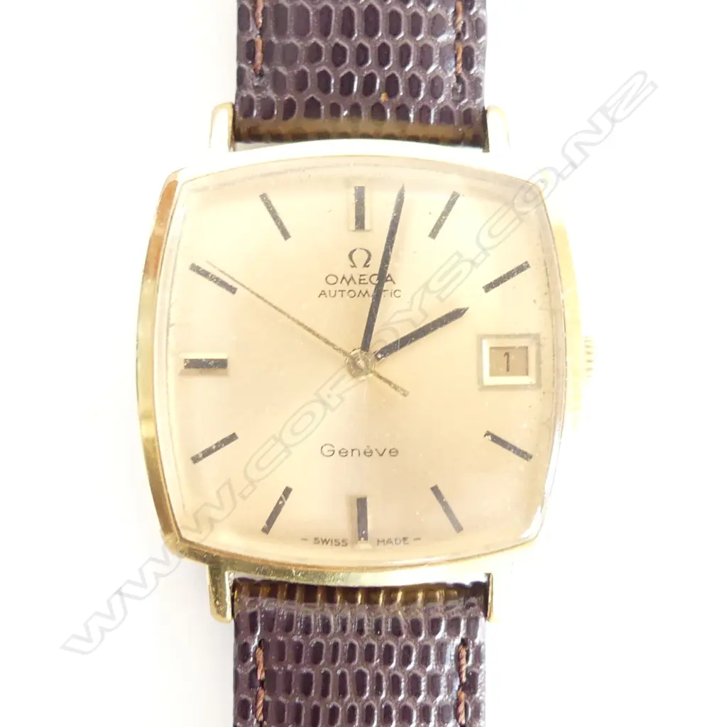 OMEGA GENEVE GENT'S AUTOMATIC WRIST WATCH - LEATHER STRAP - WORKING Image 1++