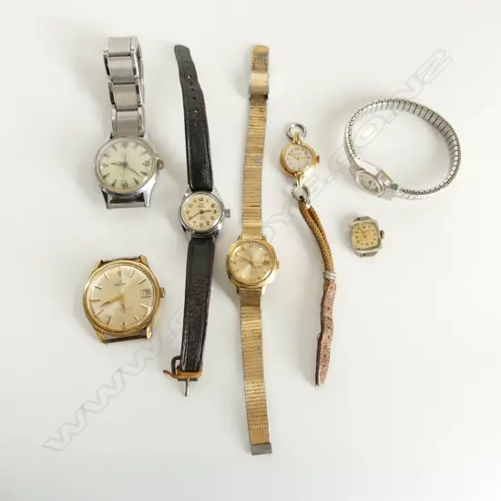 6 VINTAGE LADIES & GENTS WRISTWATCHES + MOVEMENT