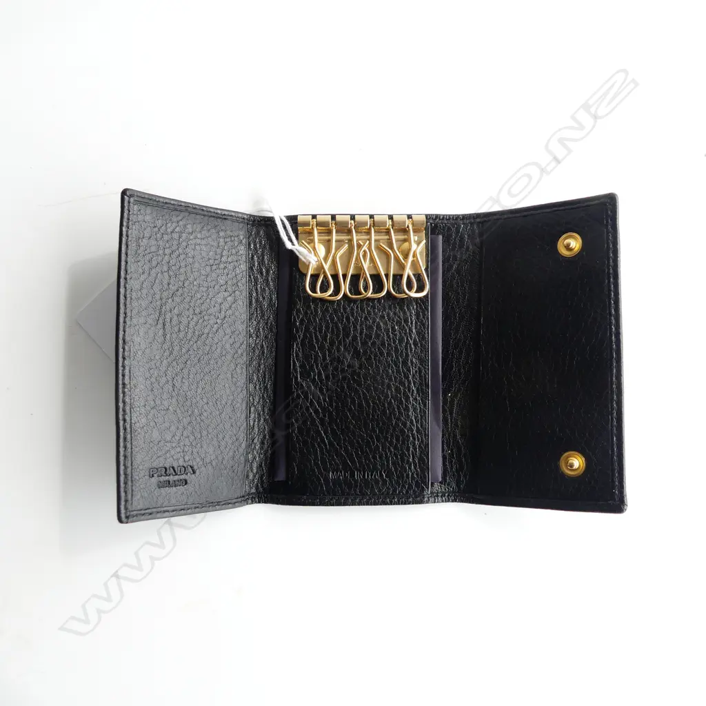 PRADA leather folder type KEY RING w warranty card in original box Image 1++