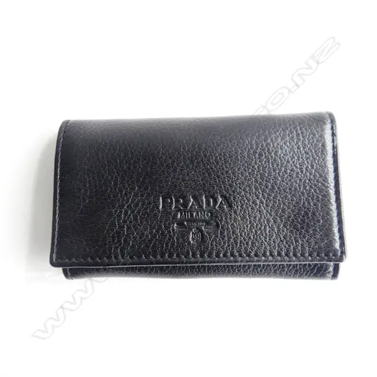 PRADA leather folder type KEY RING w warranty card in original box