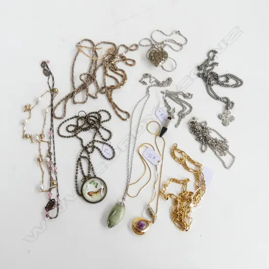 12 ASST CHAINS, SOME WITH PENDANTS 