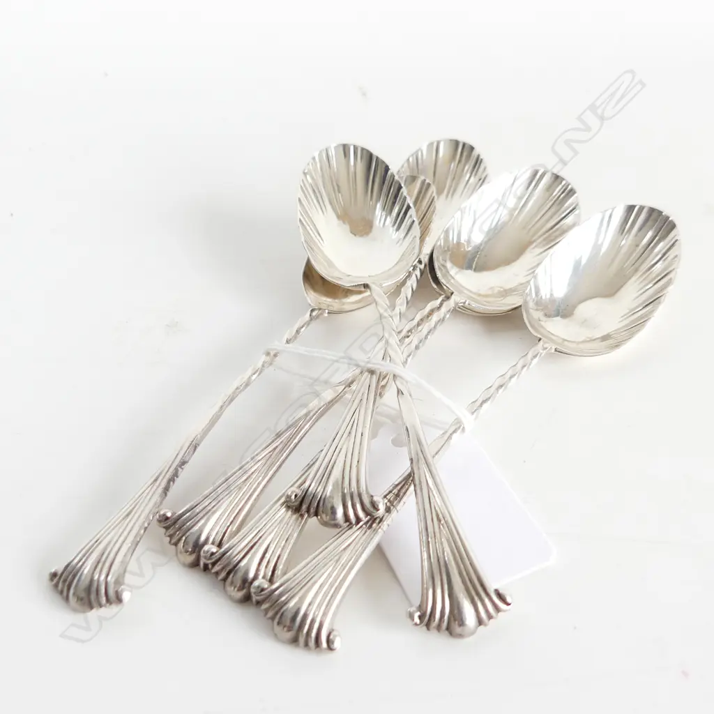 SET 6 STG SILVER TEASPOONS, LOND. 1886 76gms Image 1++