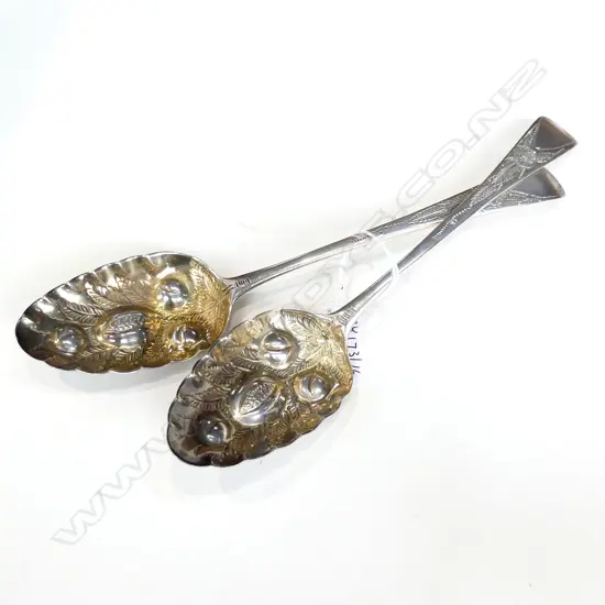 PR S/SILVER  GEO BERRY SPOONS 78GRMS