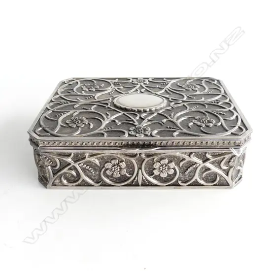 SILVER PLATED JEWELLERY BOX  240 X 180mm