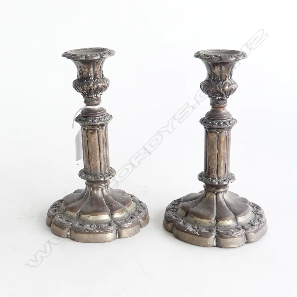 PR SHEFFIELD PLATE TELESCOPIC CANDLESTICKS H190MM  Image 1++