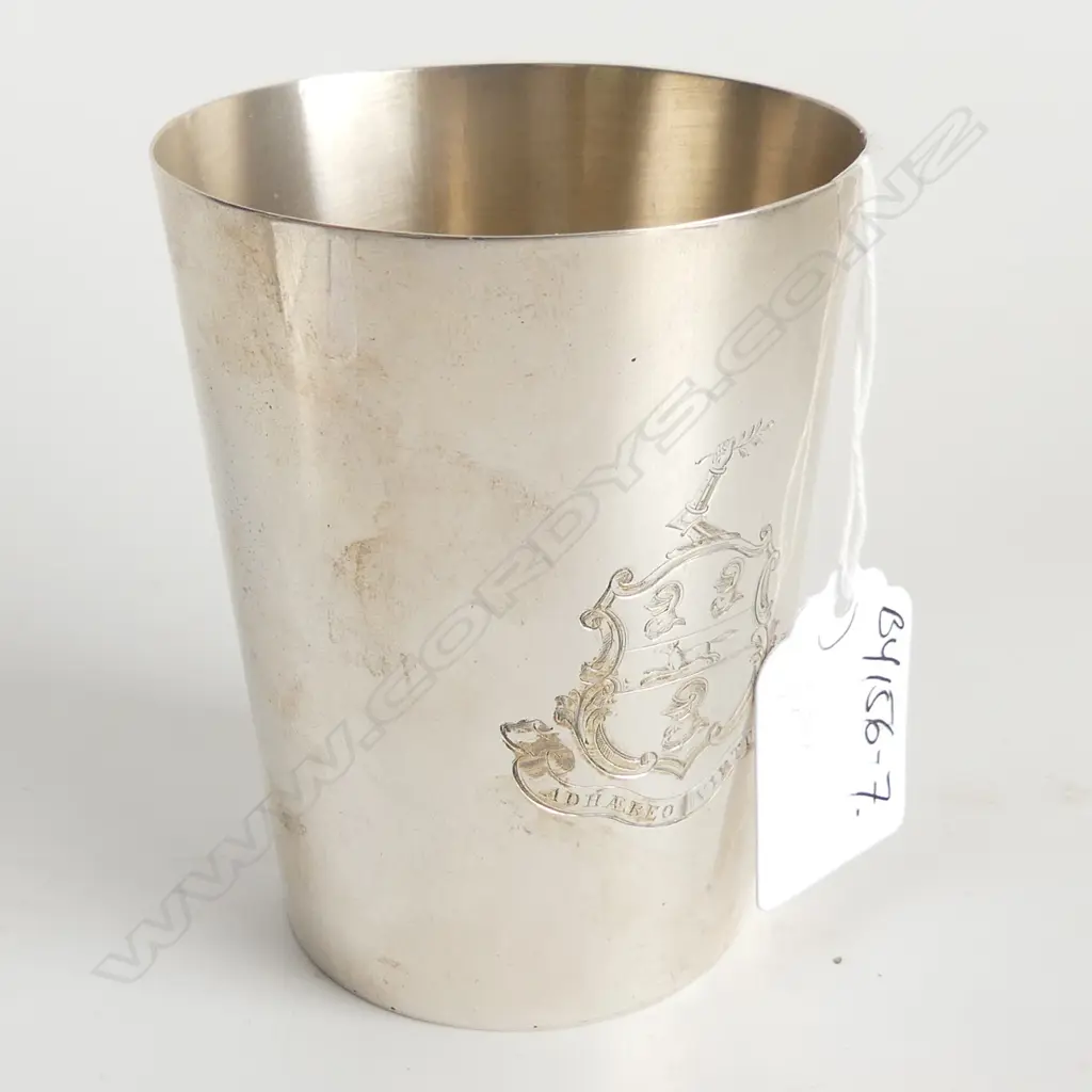VICT SILVER BEAKER CRESTED London 1874 107gms Image 1++
