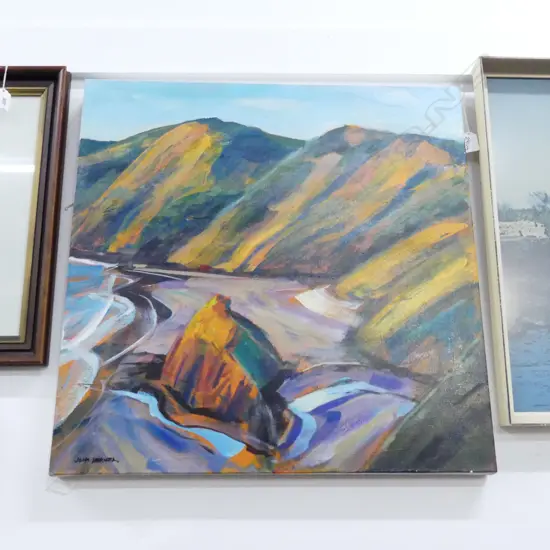 JOHN HORNER 'ANAWHATA BEACH' ACRYLIC ON CANVAS, 2019 610x610mm