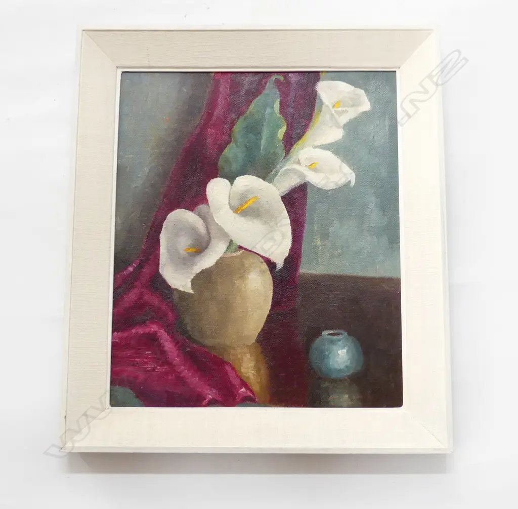 STILL LIFE LILIES, OIL ON BOARD, ARTIST UNKNOWN, 475 X 400mm Image 1++