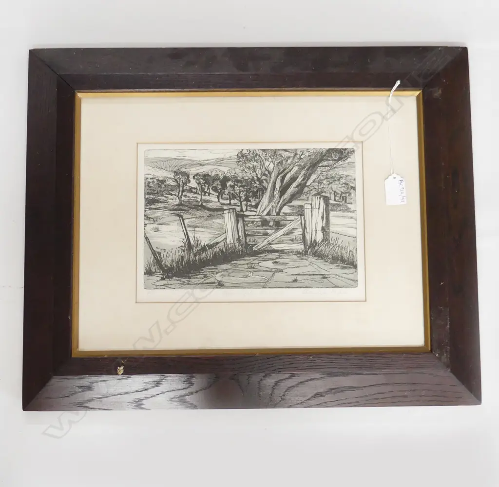 CLAUDIA MILLS, 'FARM GATE, RUSSELL' ETCHING A/P 190x265mm Image 1++