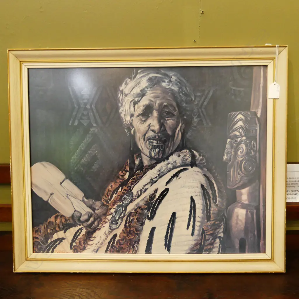 RETRO MAORI WOMAN PORTRAIT PRINT 445X565mm Image 1++