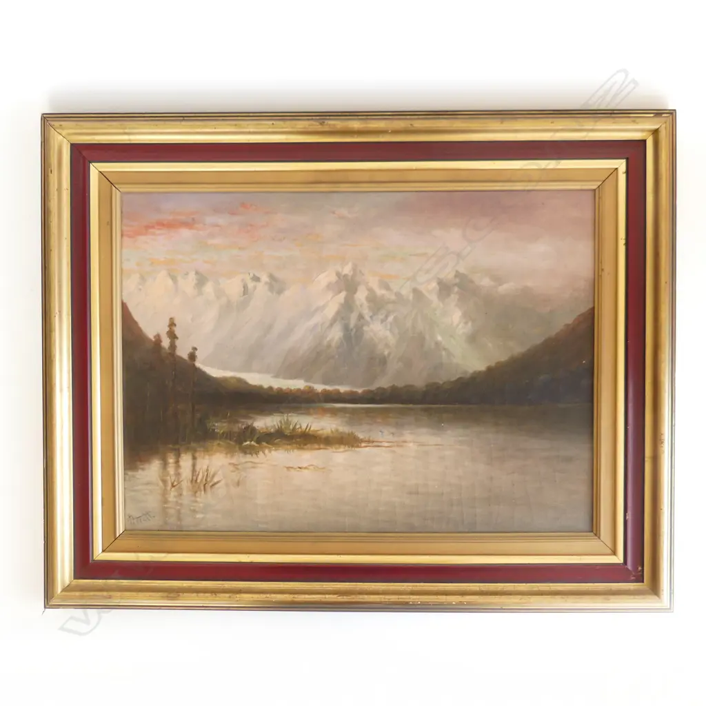 J. D. PERRETT 'FRANZ JOSEF GLACIER' OIL ON CANVAS 395x545mm Image 1++