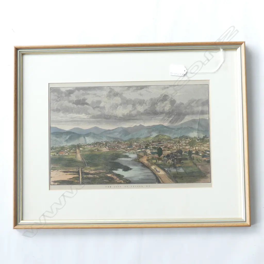 HAND PAINTED COLOURED PHOTO - 'THE CITY OF NELSON' 350 X 210mm Image 1++