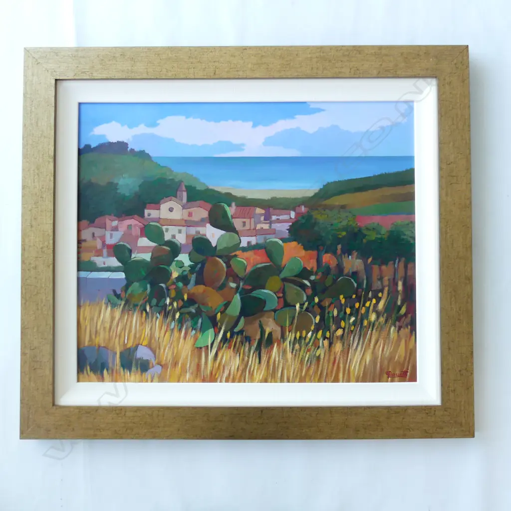 PAOLO CANETTI 'PAESE DEL SUD' ACRYLIC ON BOARD 485x585mm Image 1++