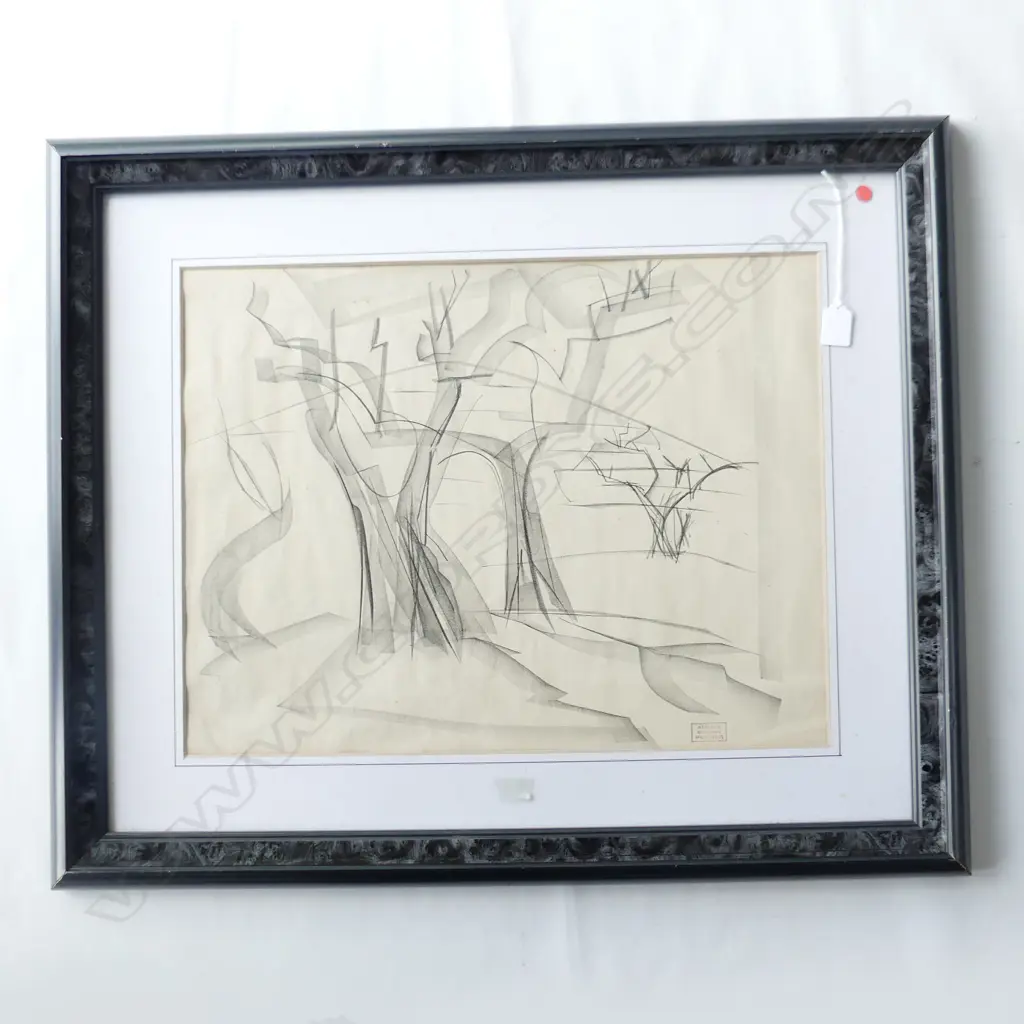 ETIENNE POIRIER ABSTRACT LANDSCAPE, PENCIL SKETCH 420x545mm Image 1++