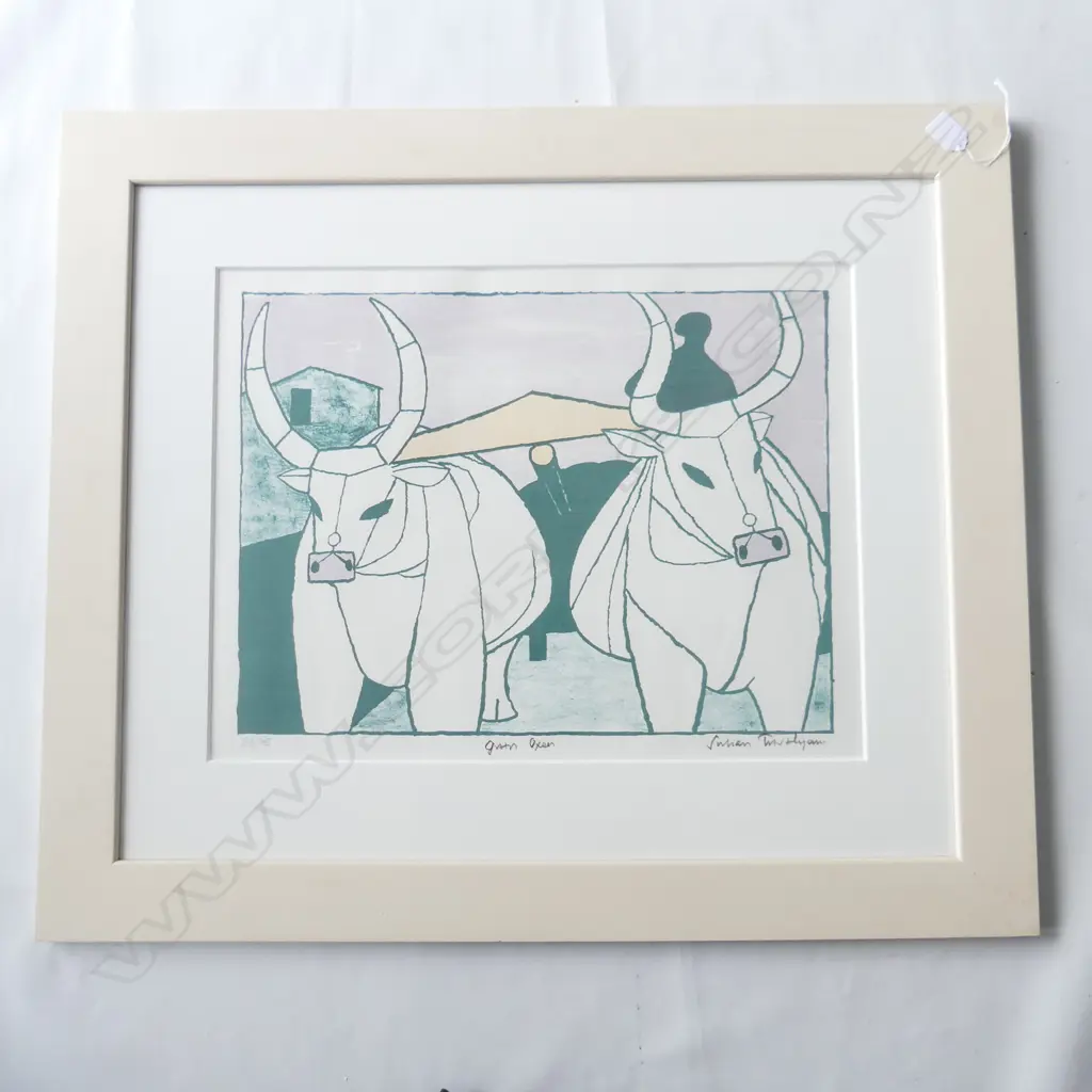 JULIAN TREVELYAN (1910-88) 'GREEN OXEN' LITHOGRAPH 23/75 420x550mm Image 1++