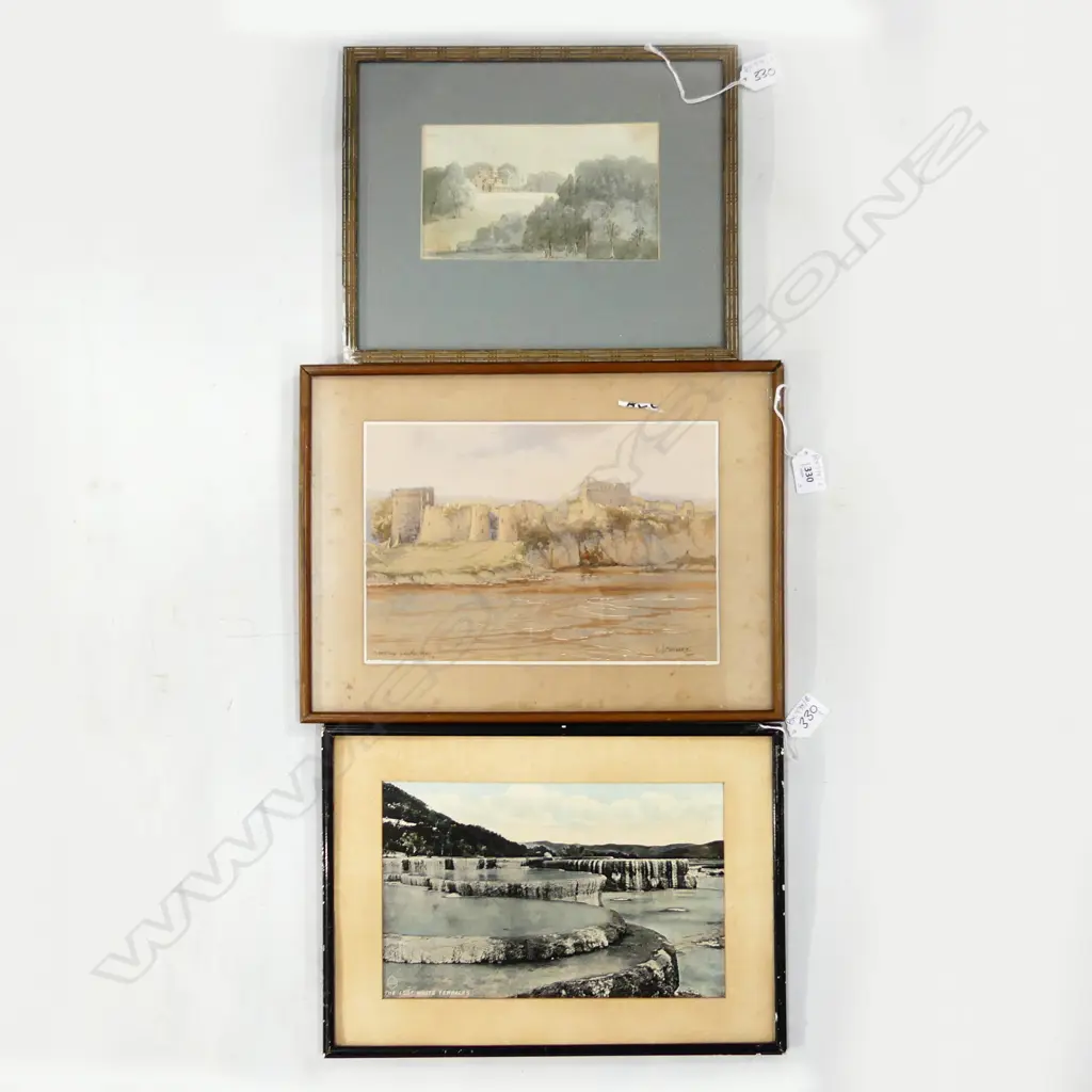2 EUROPEAN LANDSCAPE W/Cs + WHITE TERRACES PRINT 170x270mm FAULTS Image 1++