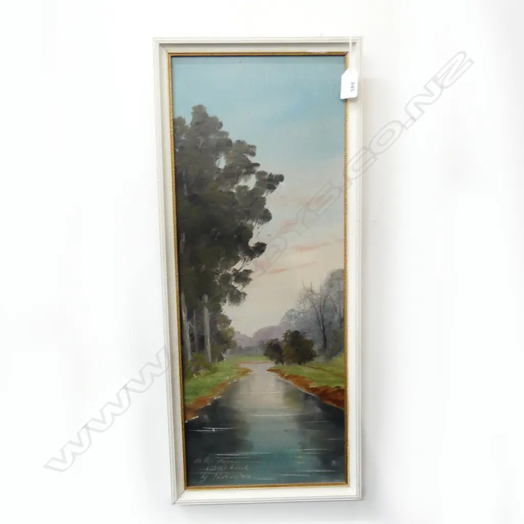 PAUL WREN 'ON THE AVON CHRISTCHURCH' OIL ON BOARD 575x220mm Image 1++