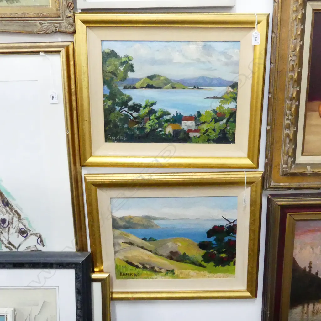 PR OIL ON BOARD SIGNED BANKS, SCENIC COASTAL SCENES Image 1++