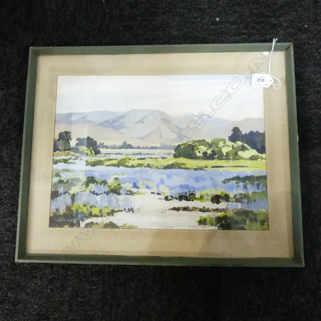 OLGA COX 'SELWYN RIVER' GOUACHE 265x365mm Image 1++