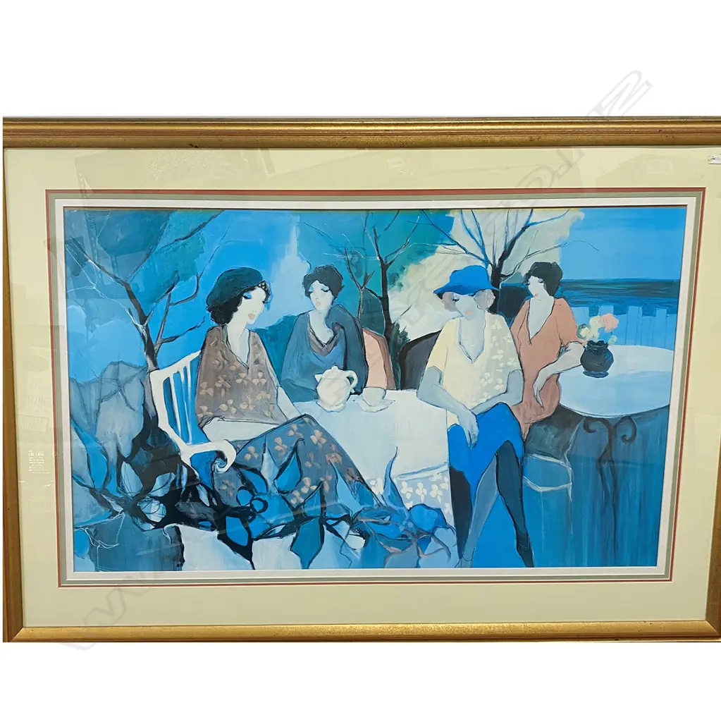 VERY LG FRAMED ITZCHAK TARKAY 'WOMEN AT LUNCH' PRINT, 1080 1510mm (incl. frame) Image 1++