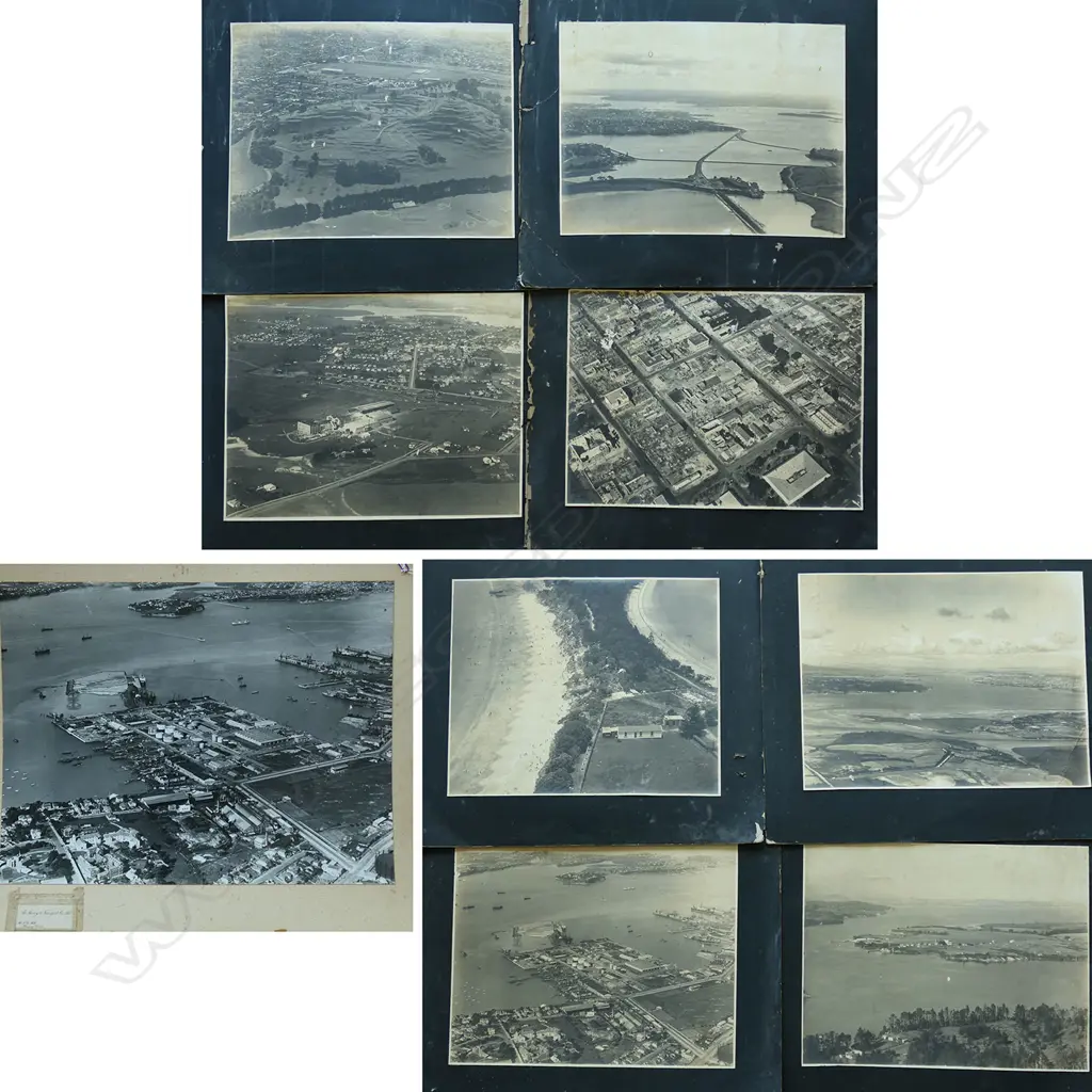 NINE VINTAGE LG FORMAT B&W NZ AERIAL PHOTOS, 510 x 410mm (8), 380 X 500mm (1) Image 1++