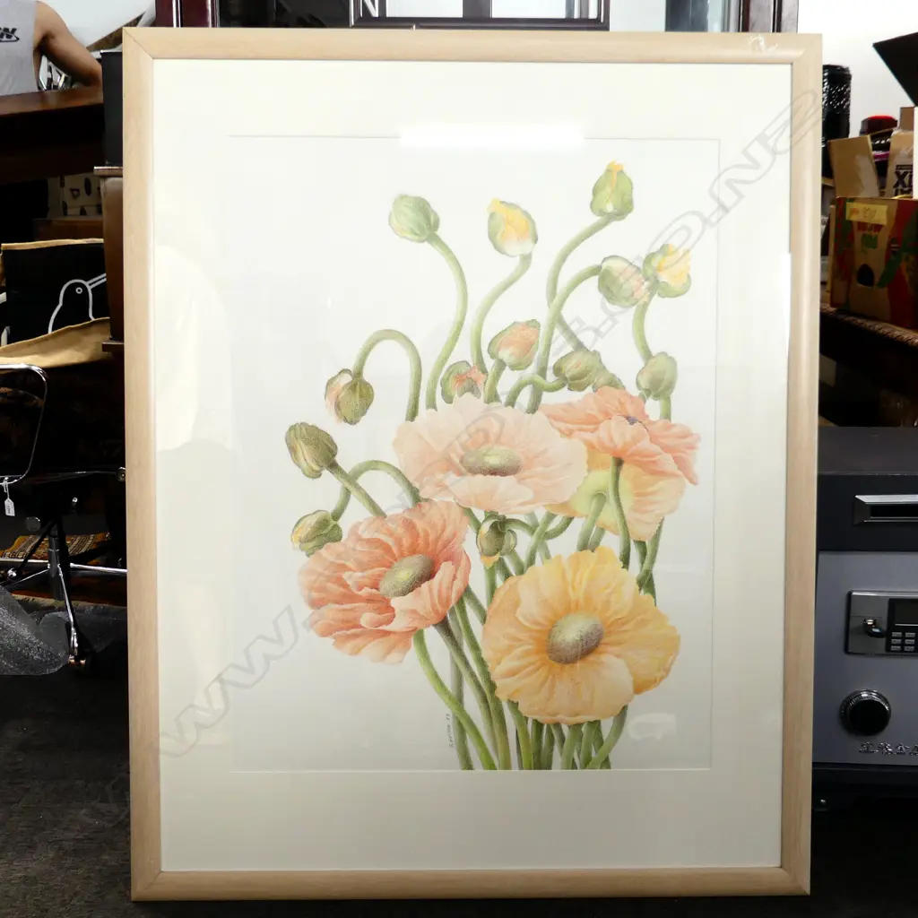 R HUSTON, 'POPPIES 11"  SIGNED, 690 X 900mm Image 1++