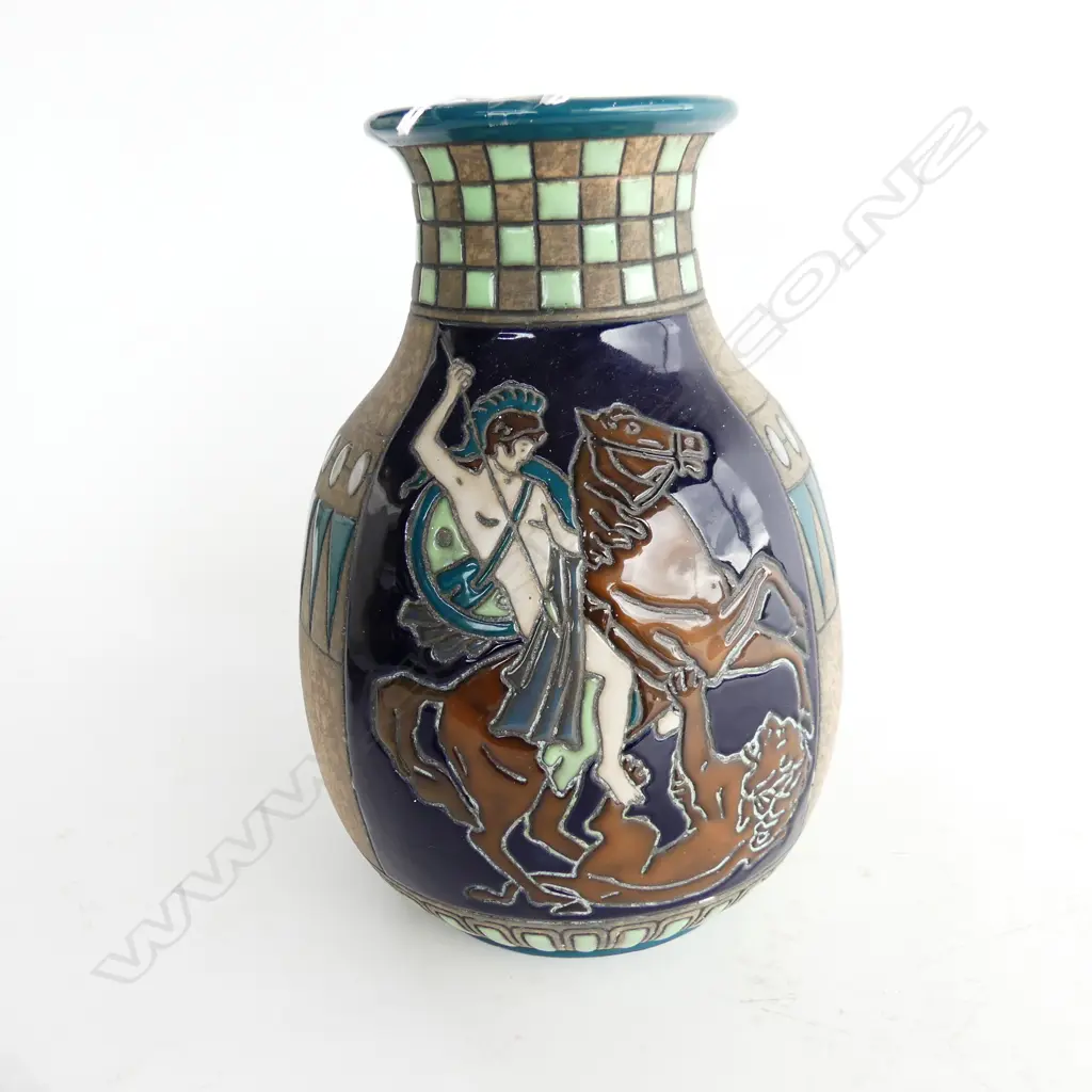 AMPHORA VASE GREEK WARRIOR SCENE H290MM Image 1++