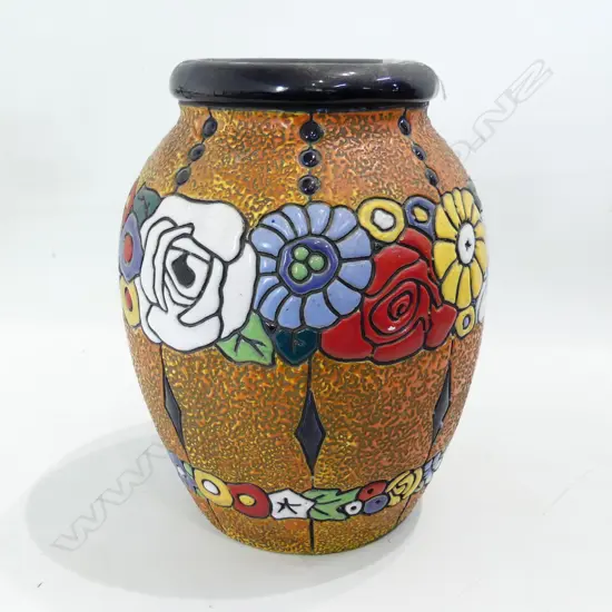 LARGE AMPHORA VASE FLORAL DESIGN H240MM