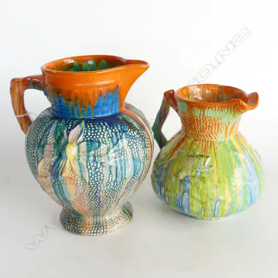 2 LG CLARICE CLIFF JUGS H.240mm FAULTS & REPAIR