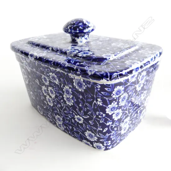 BURLEIGH 'CALICO' BUTTER OR CHEESE DISH WITH LID,180 X 120 X 140mm