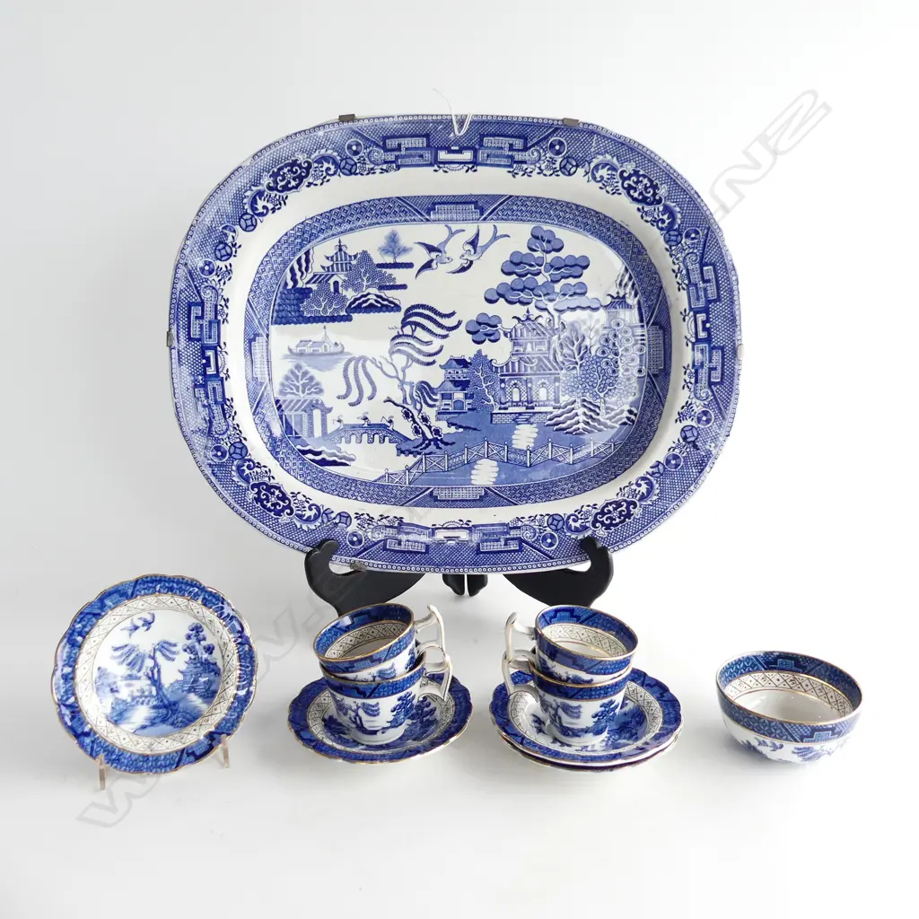 4 BOOTHS REAL OLD WILLOW C/S + SUGAR BOWL + LG ASHET 365x460mm Image 1++