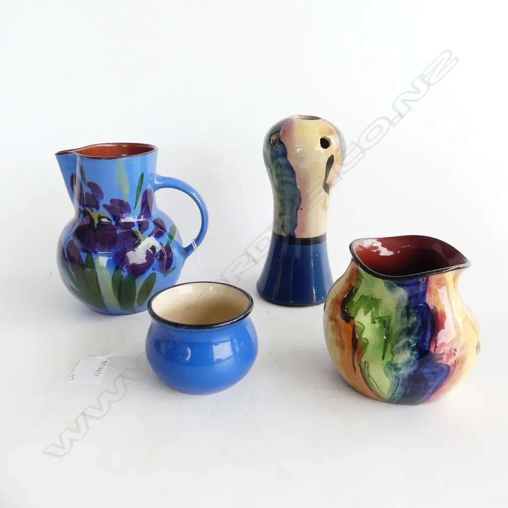 4PCS TORQUAY CHINA JUG160MM HATPIN HOLDER H185MM VASE 110MM & SMALL BOWL DIA75MM Image 1++