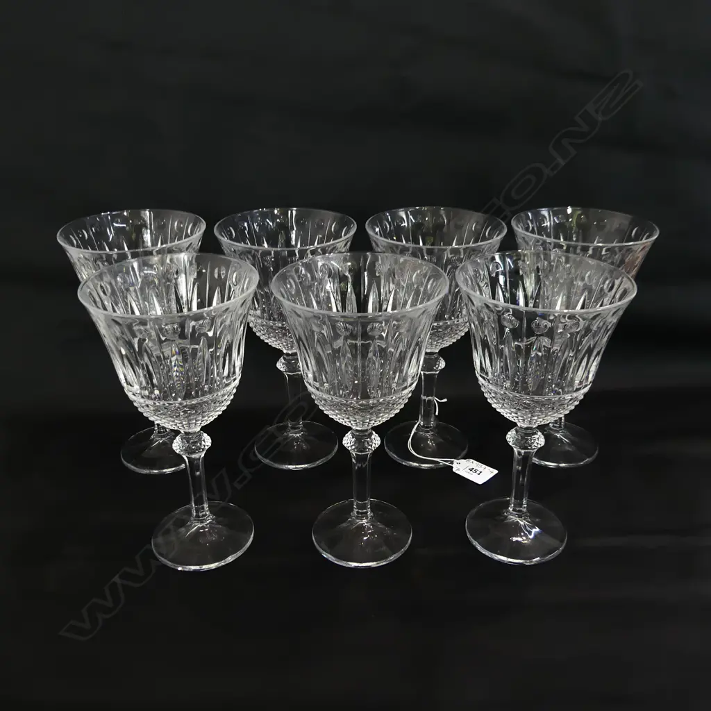 7 SHANNON CUT CRYSTAL LG STEMMED WINE GLASSES, H. 200mm, DIA. 110mm Image 1++