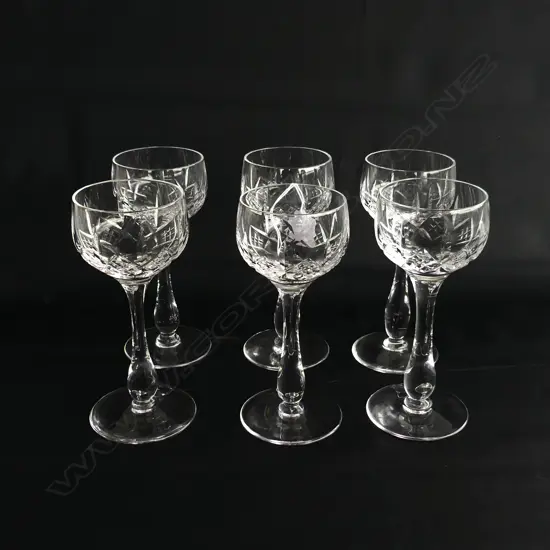 SET OF 6 STUART CUT CRYSTAL WINE GLASSES GLENGARRY PATTERN H. 180mm