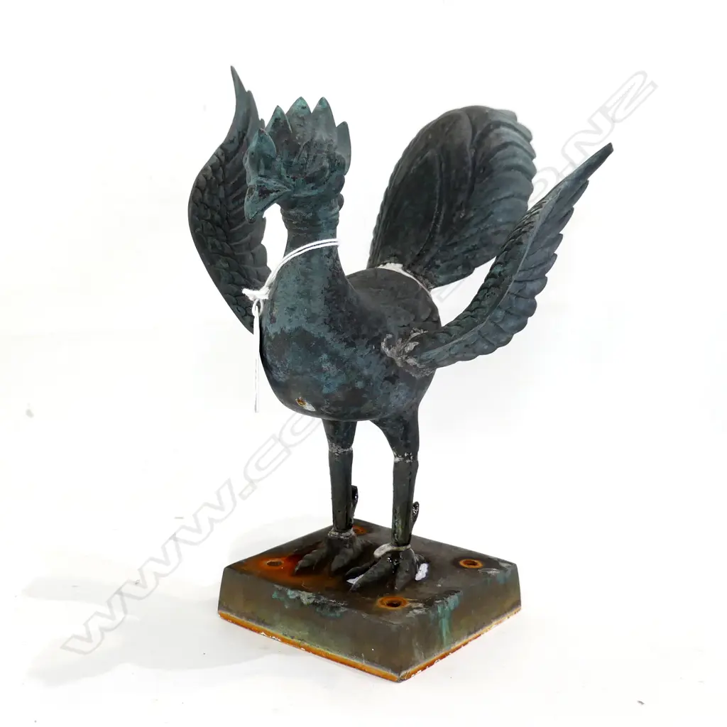 OLD WEATHERED BRONZE PHOENIX H223MM Image 1++