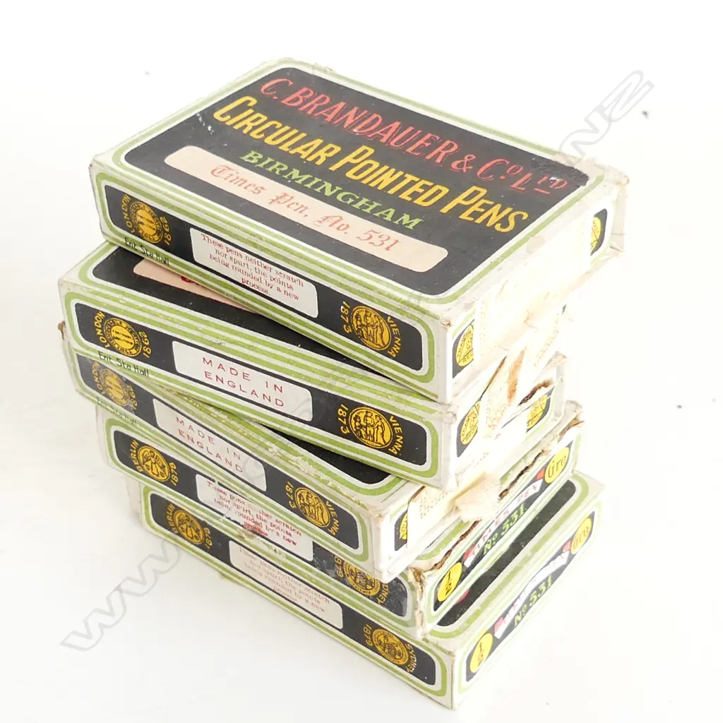 5 BOXES PEN NIBS; C. BRANDAUER & Co. B'HAM Image 1++