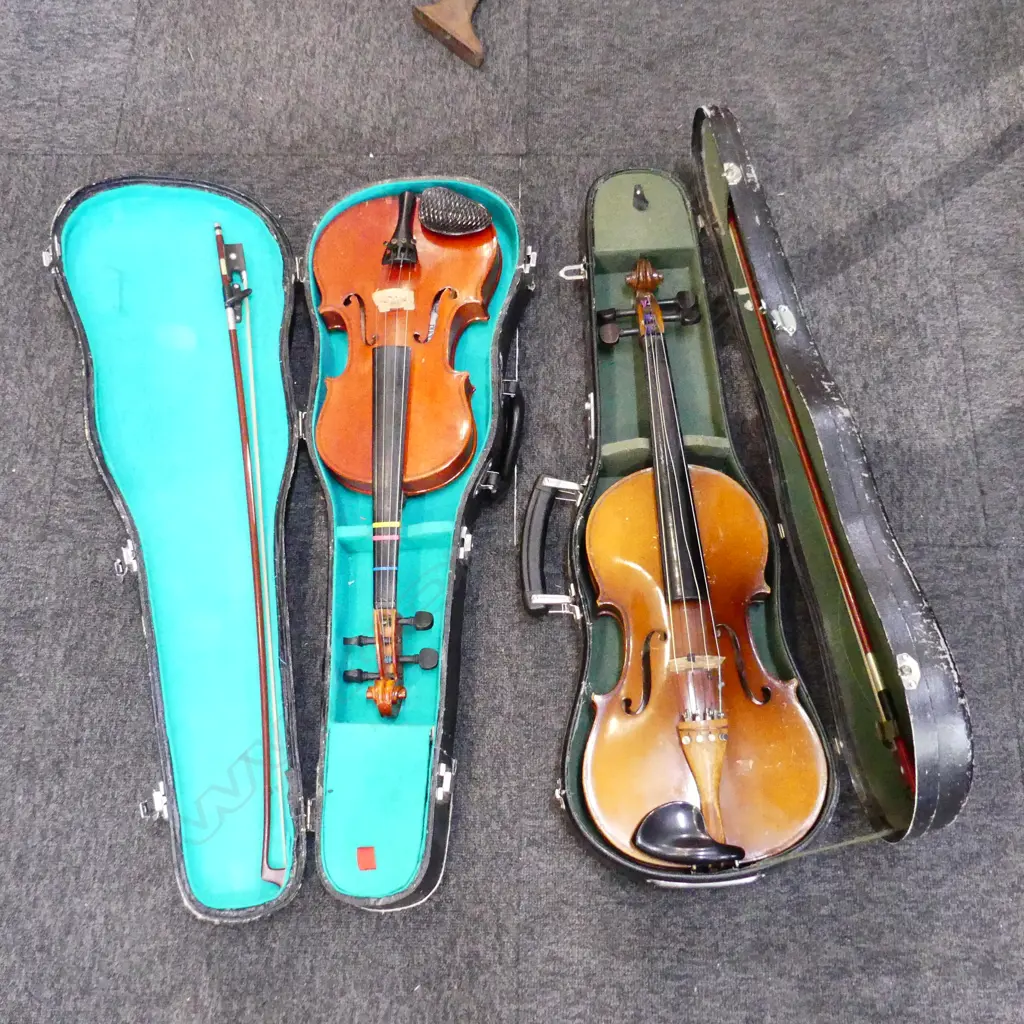 2 CASED VIOLINS Image 1++