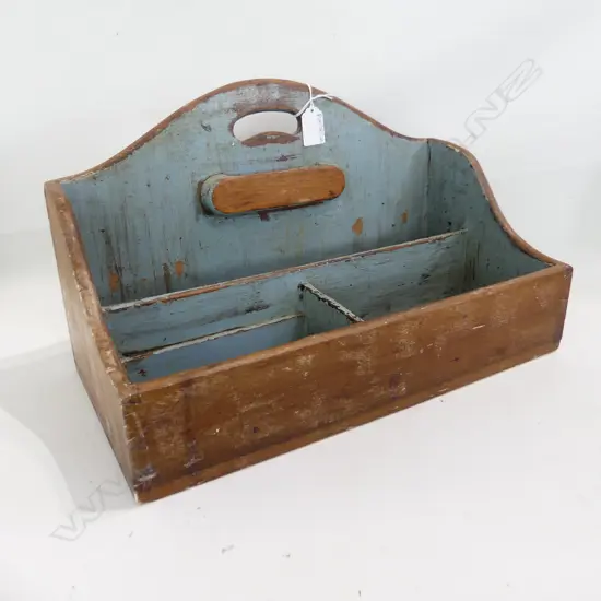 VINTAGE PAINTED WOODEN LETTER HOLDER W.405mm