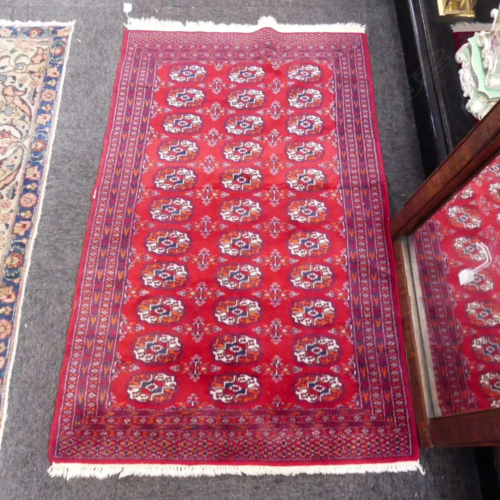 SMALL HAND KNOTTED WOOL PILE TURKISH RUG 1300 X 840mm Image 1++