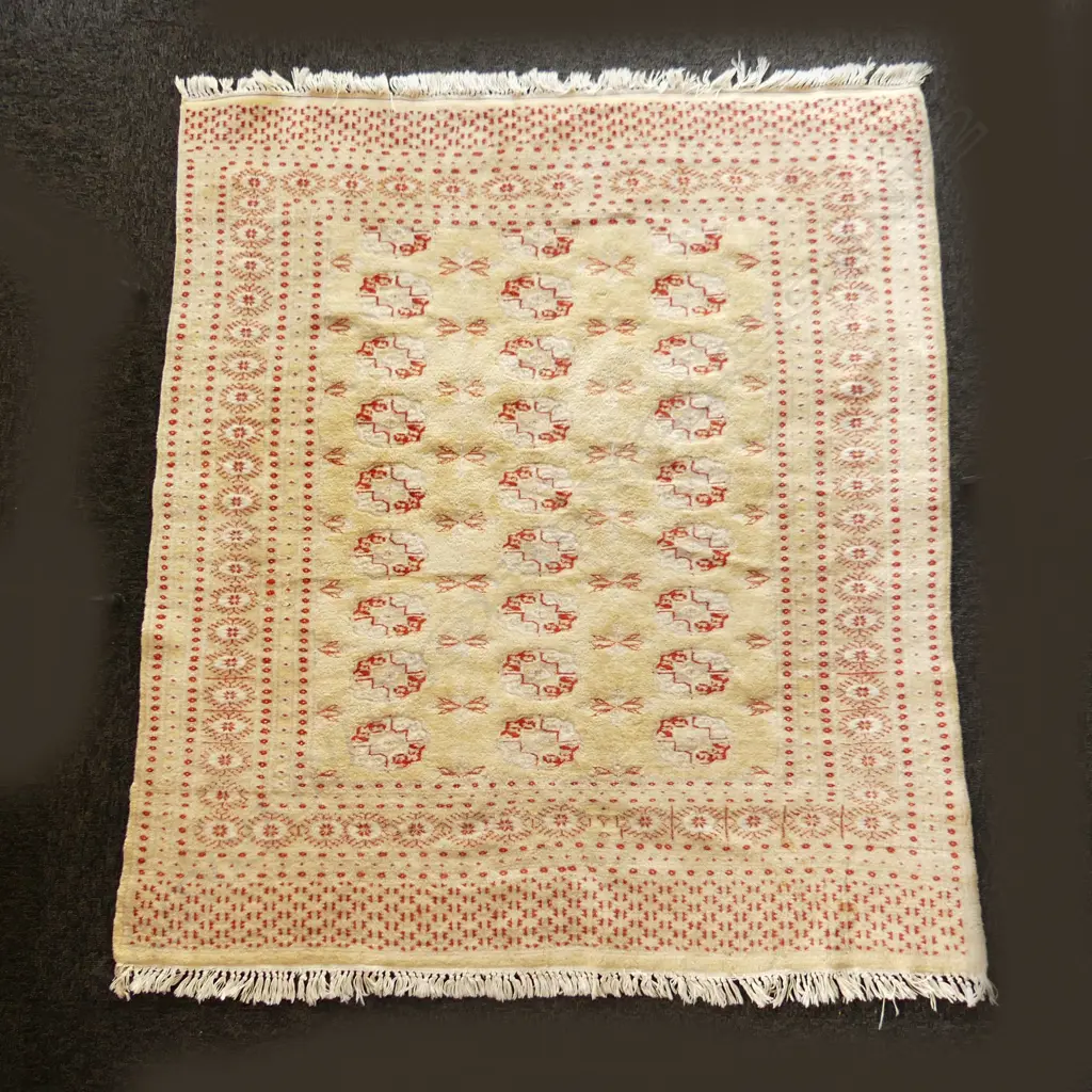 PAKISTAN BALUCHI HAND KNOTTED RUG golden & red tones 1330 x 1190mm Image 1++