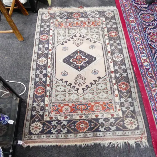 SMALL PERSIAN RUG PINK & IVORY TONES L1M400MM W900MM