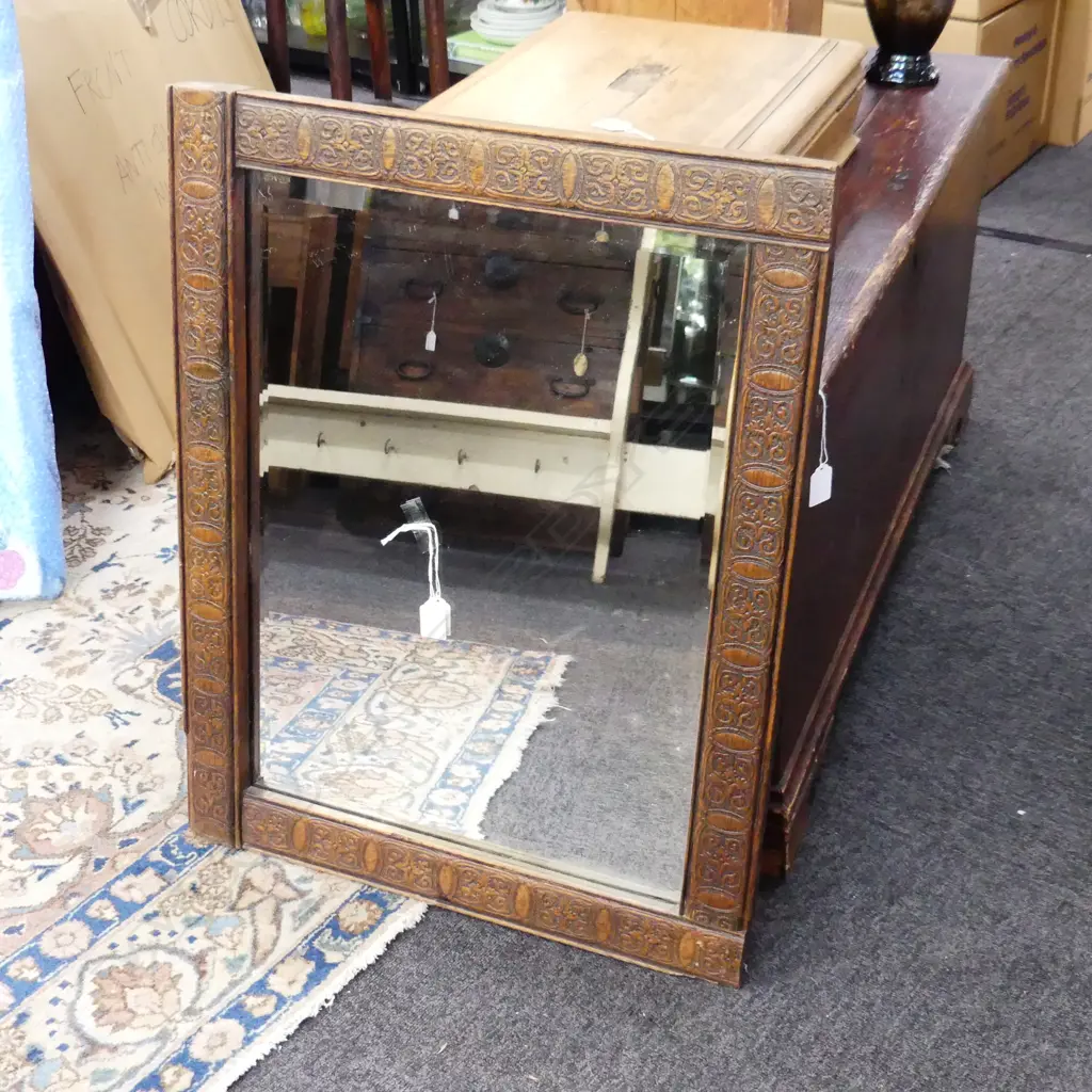 VINTAGE WOODEN FRAMED MIRROR 720x570mm Image 1++