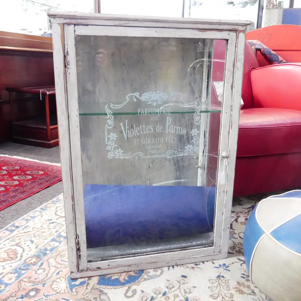 WHITE PAINTED DISPLAY CABINET 'VIOLETTES DE PARME' 545x265x775mm Image 1++